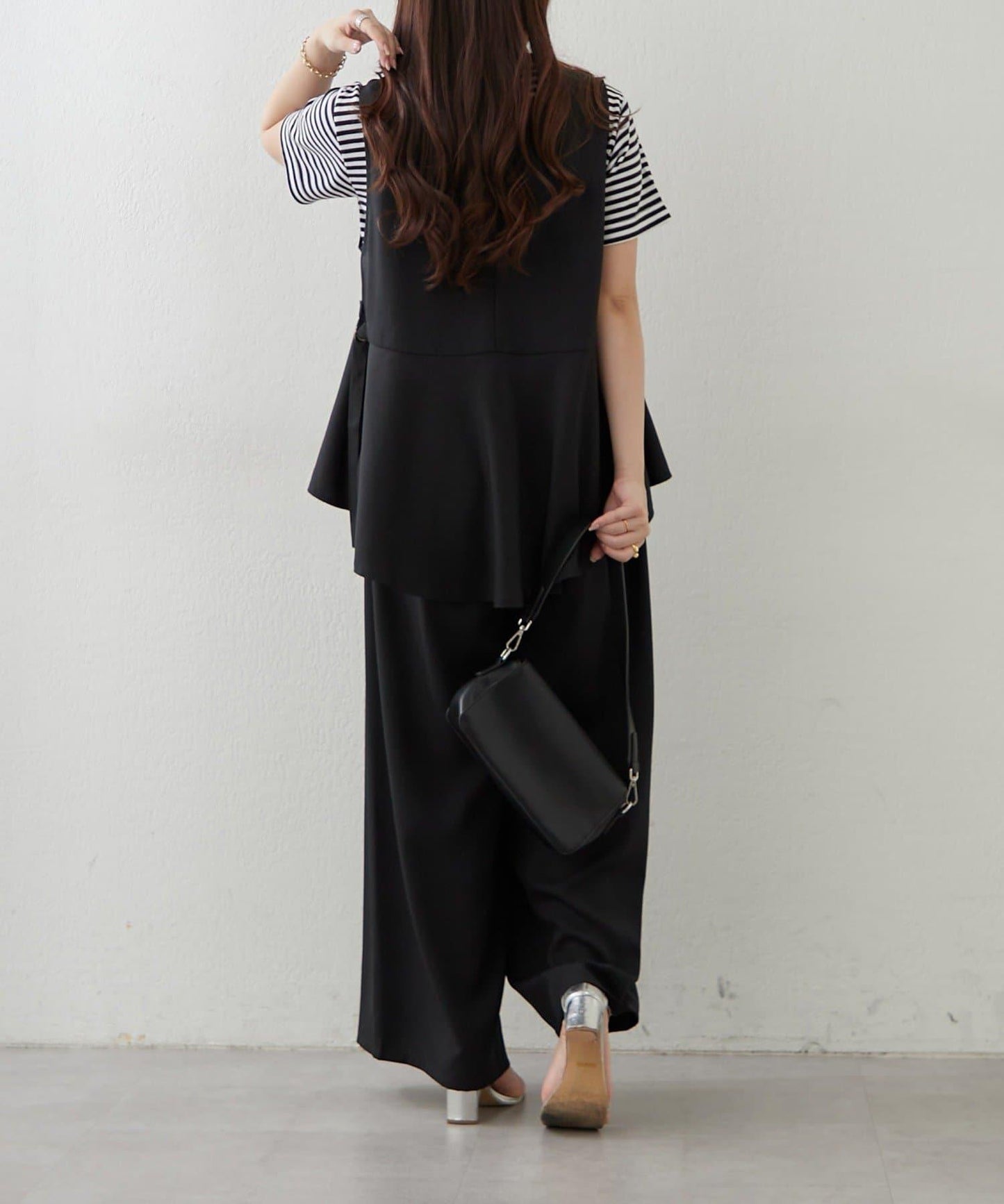 兩件套 WZIP 荷葉邊馬甲 闊腿褲套裝