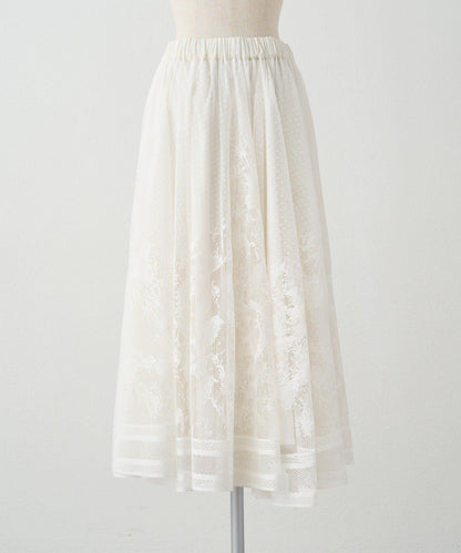 可手洗 成型蕾絲 半身裙