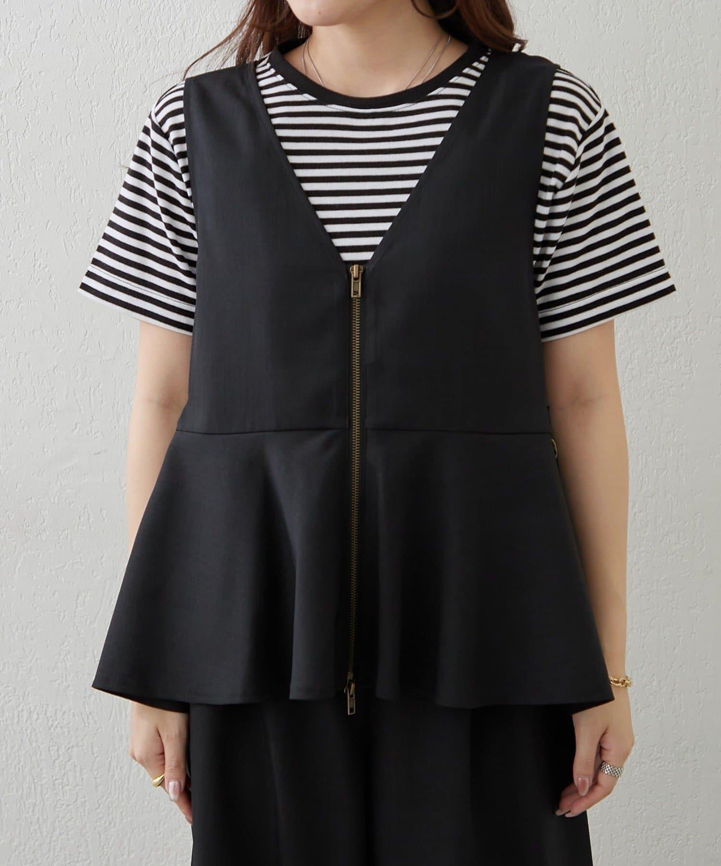 兩件套 WZIP 荷葉邊馬甲 闊腿褲套裝