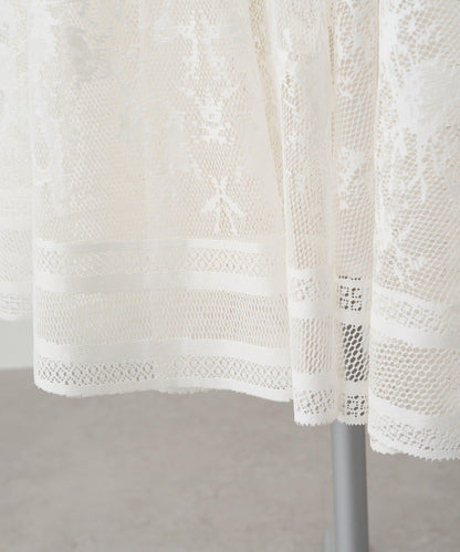 可手洗 成型蕾絲 半身裙