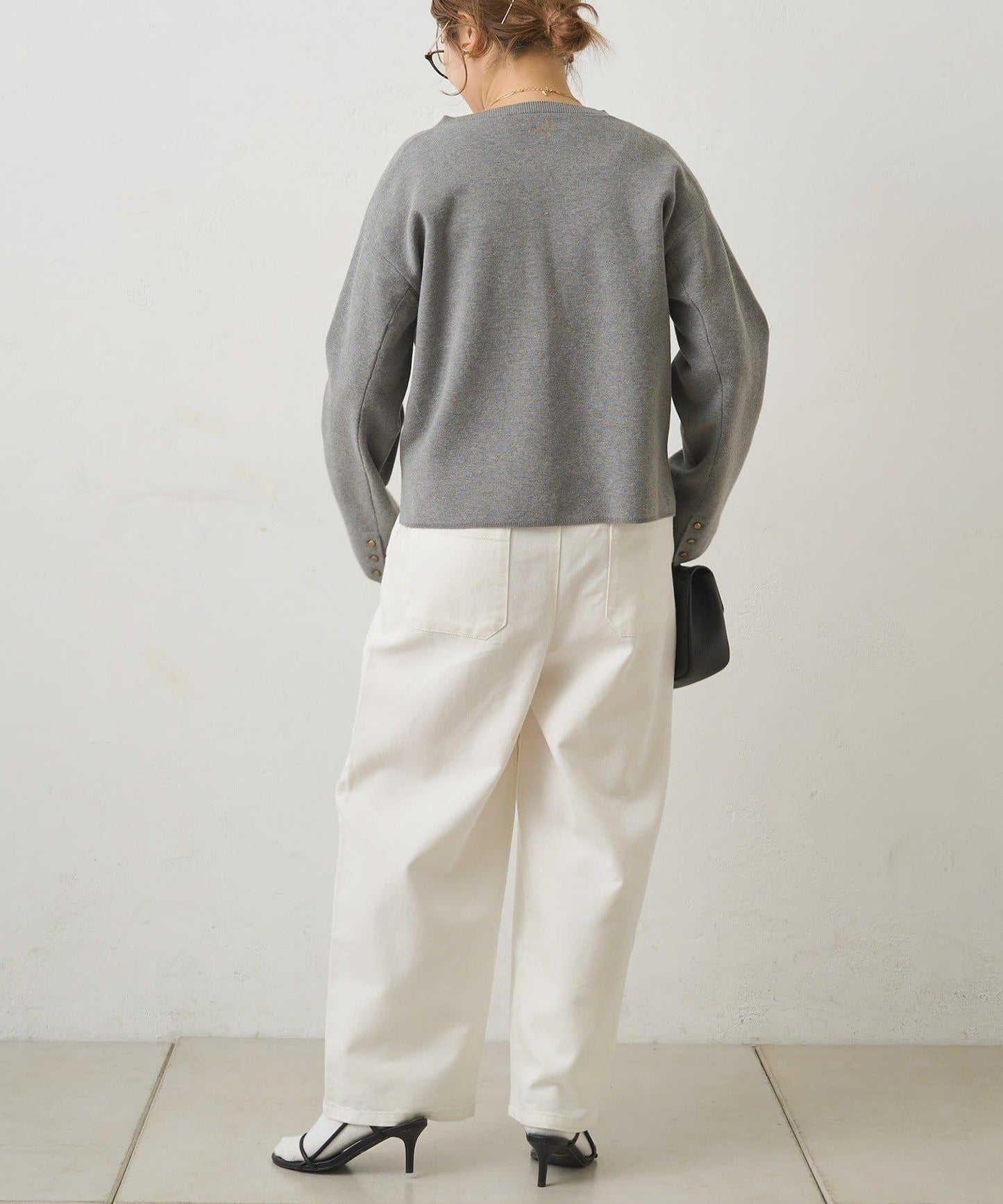 天絲混紡牛仔雙褶休閒褲