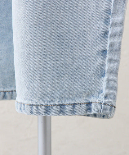 天絲混紡牛仔雙褶休閒褲