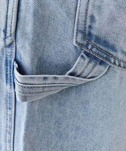 天絲混紡牛仔揹帶褲