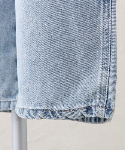 天絲混紡牛仔揹帶褲