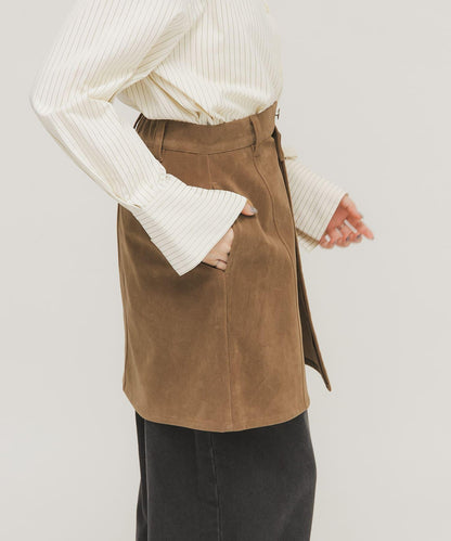 2WAY裹身設計 迷你半身裙