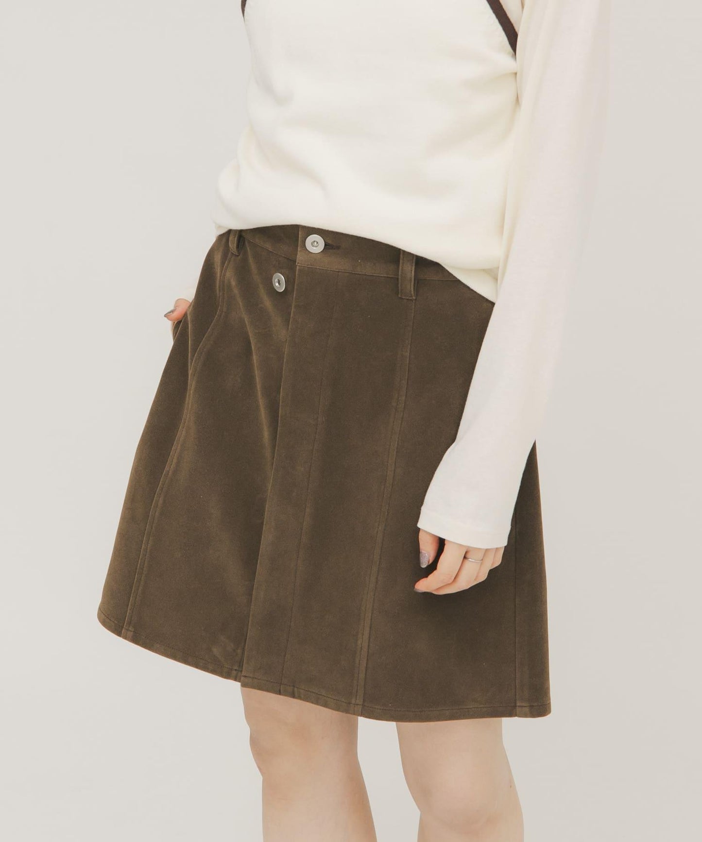 2WAY裹身設計 迷你半身裙