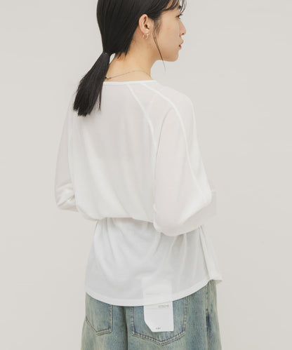透肌寬鬆設計 配肩帶 上衣