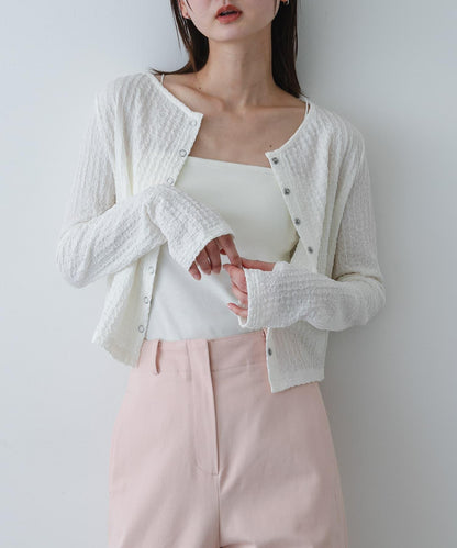 抽褶設計剪裁 針織開衫