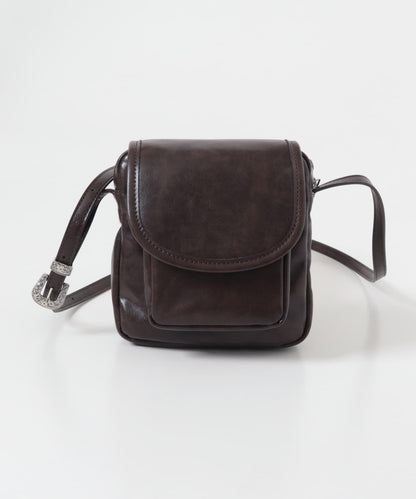 方形翻蓋迷你單肩包