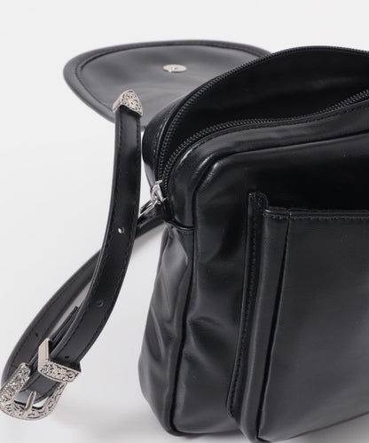 方形翻蓋迷你單肩包