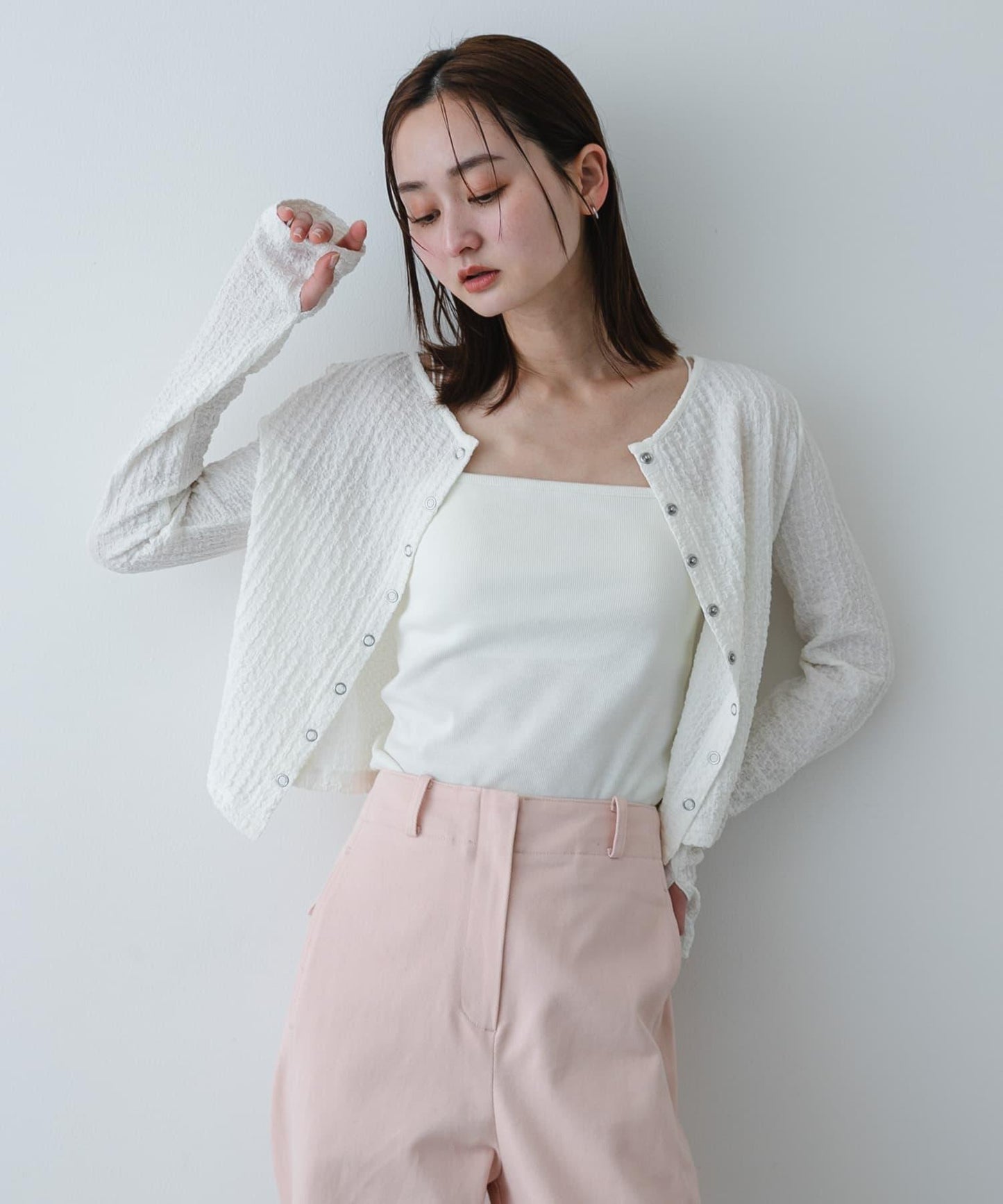 抽褶設計剪裁 針織開衫