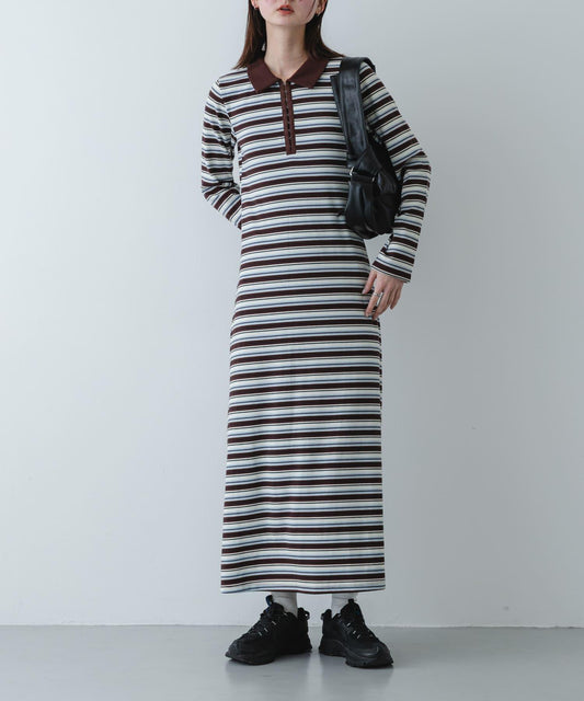 有領按扣設計 連衣裙