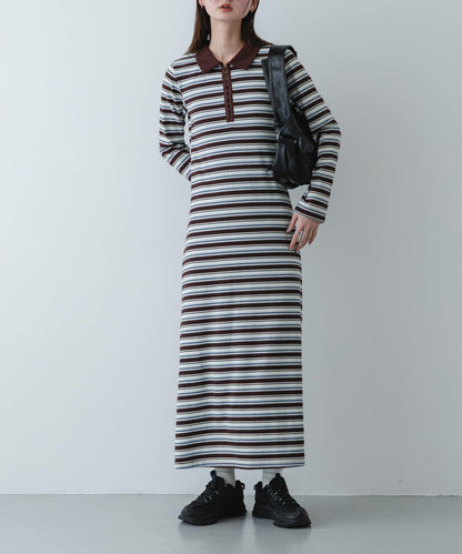 有領按扣設計 連衣裙