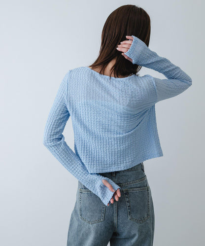 抽褶設計剪裁 針織開衫