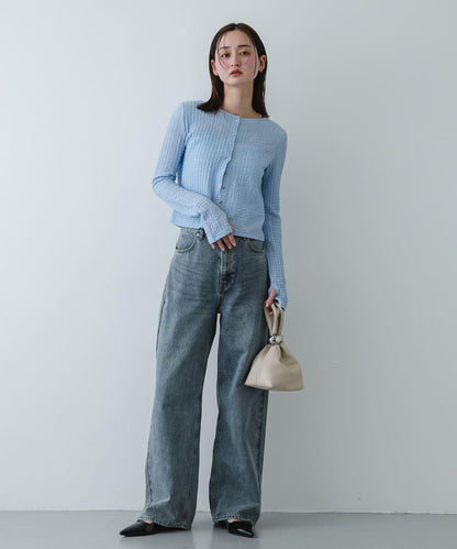 抽褶設計剪裁 針織開衫