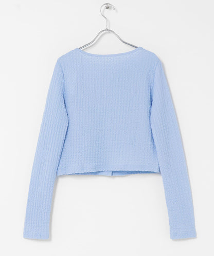 抽褶設計剪裁 針織開衫