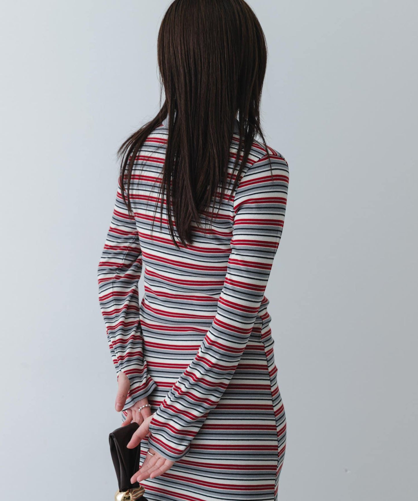 有領按扣設計 連衣裙