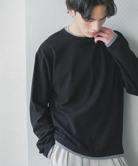 假兩件設計 長袖T恤