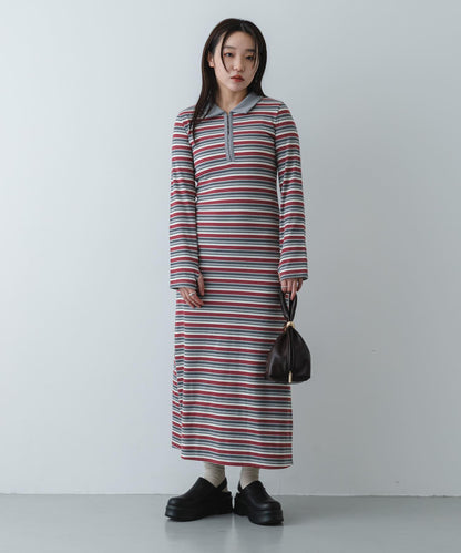 有領按扣設計 連衣裙