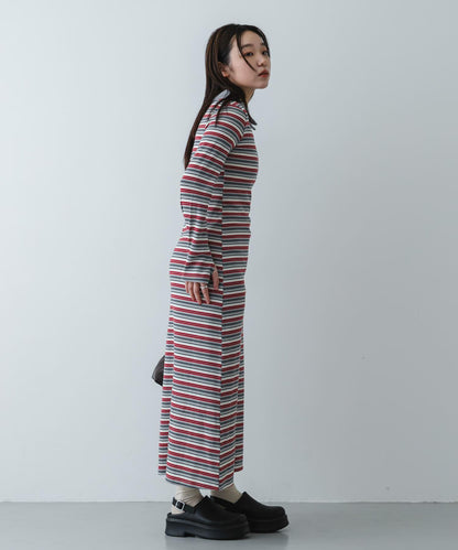 有領按扣設計 連衣裙