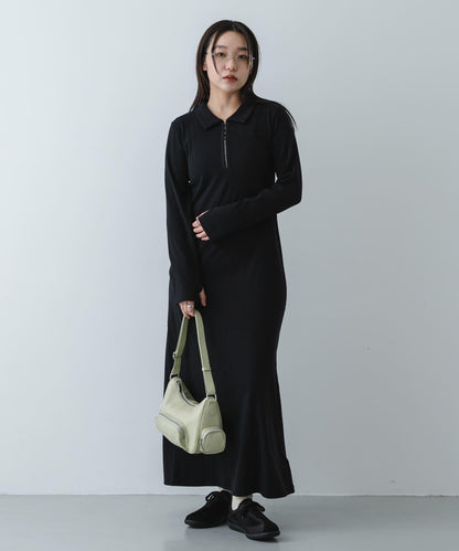 有領按扣設計 連衣裙