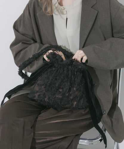 蕾絲束口設計單肩包