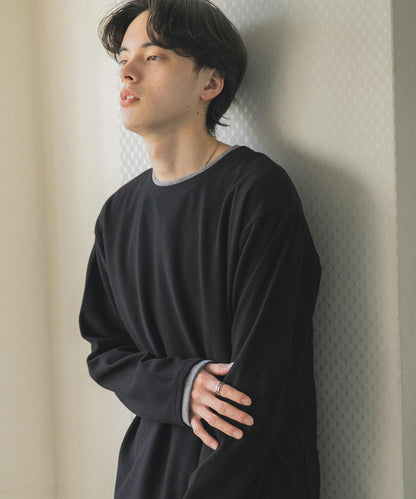 假兩件設計 長袖T恤