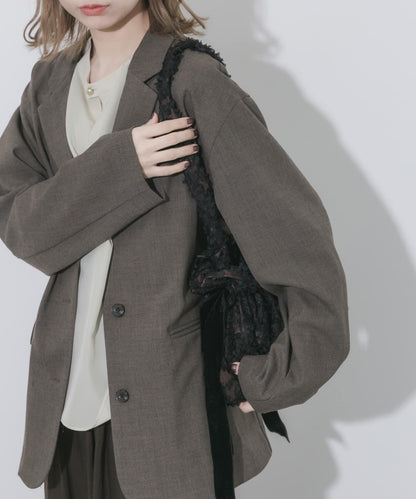 蕾絲束口設計單肩包