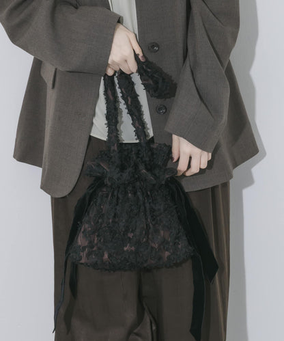 蕾絲束口設計單肩包