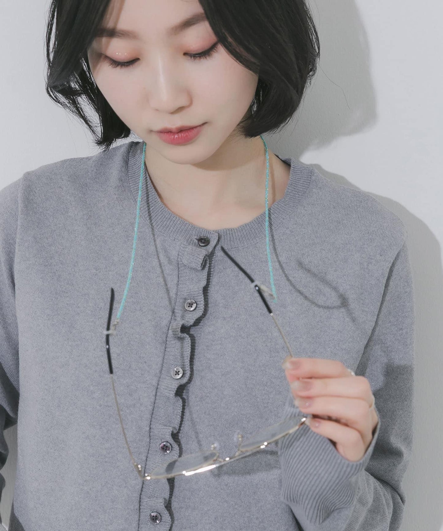 透明珠串眼鏡鏈