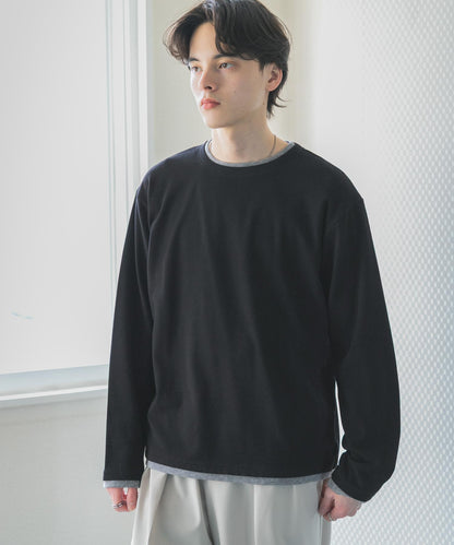 假兩件設計 長袖T恤