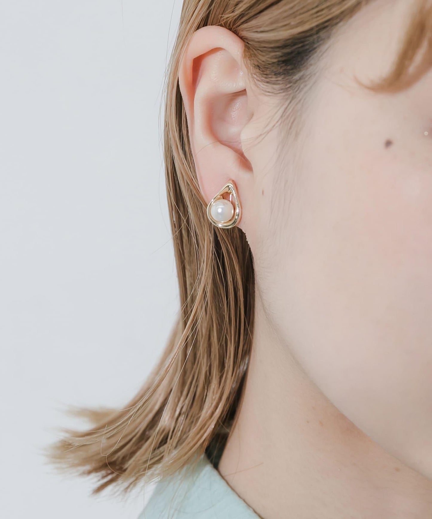 質感水滴珍珠耳夾