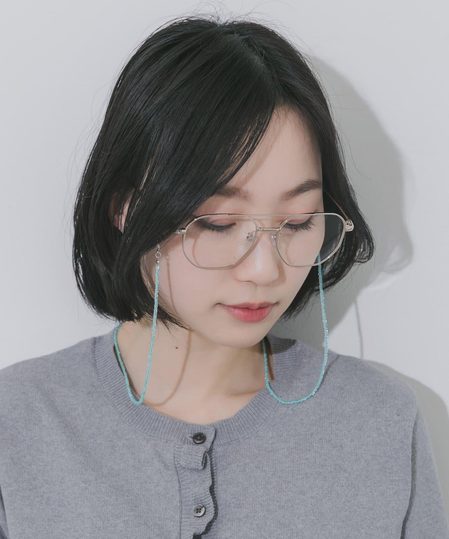 透明珠串眼鏡鏈