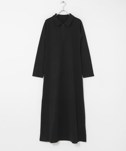 有領按扣設計 連衣裙