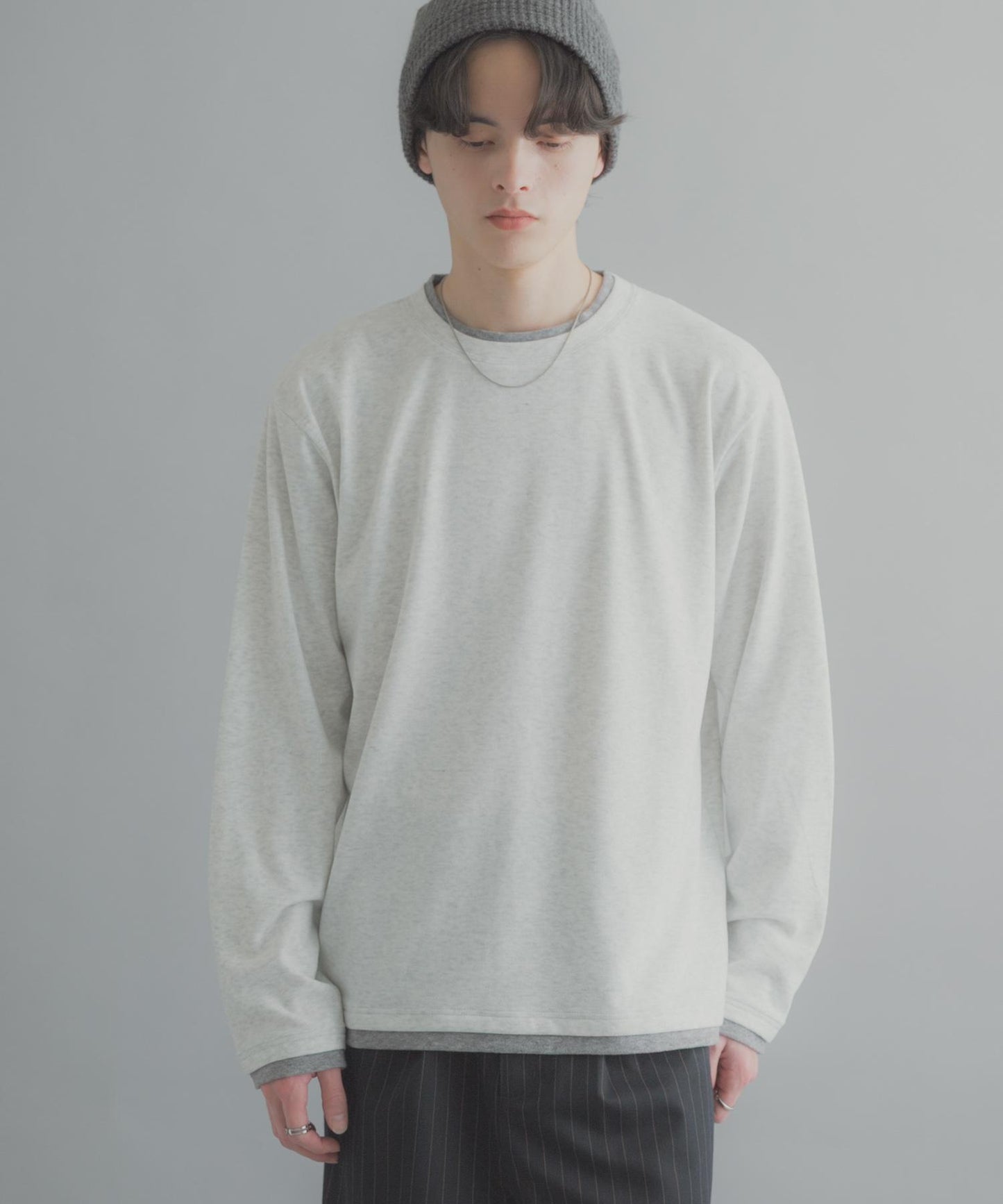 假兩件設計 長袖T恤