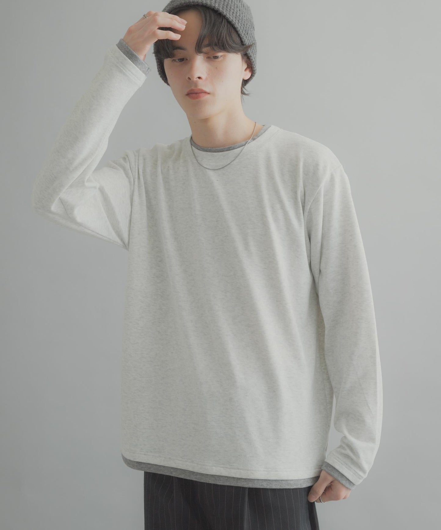 假兩件設計 長袖T恤