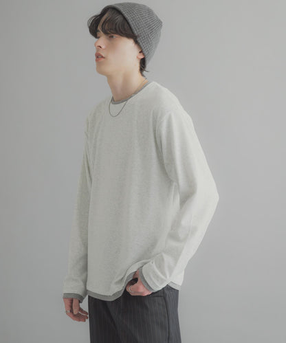 假兩件設計 長袖T恤