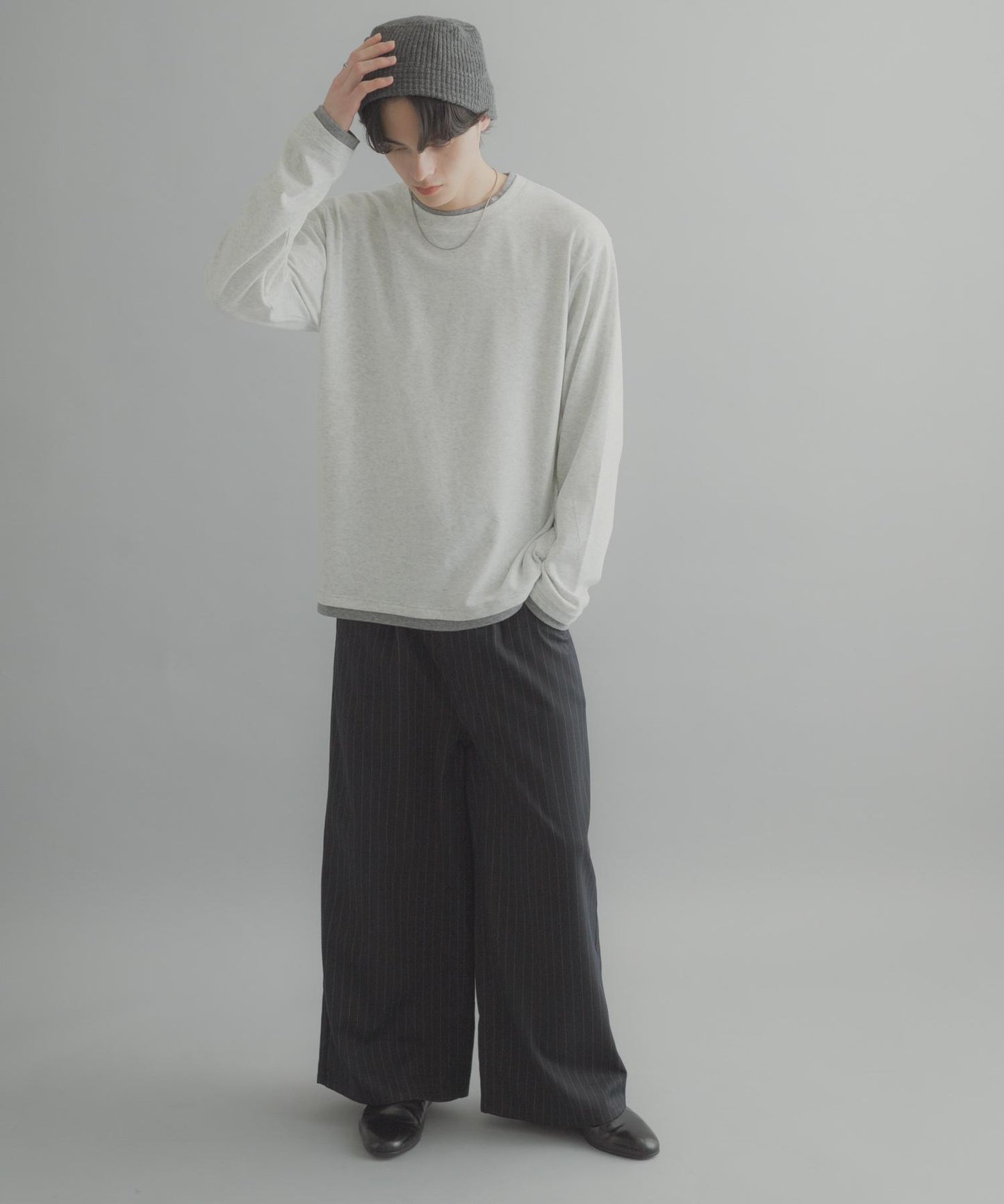 假兩件設計 長袖T恤