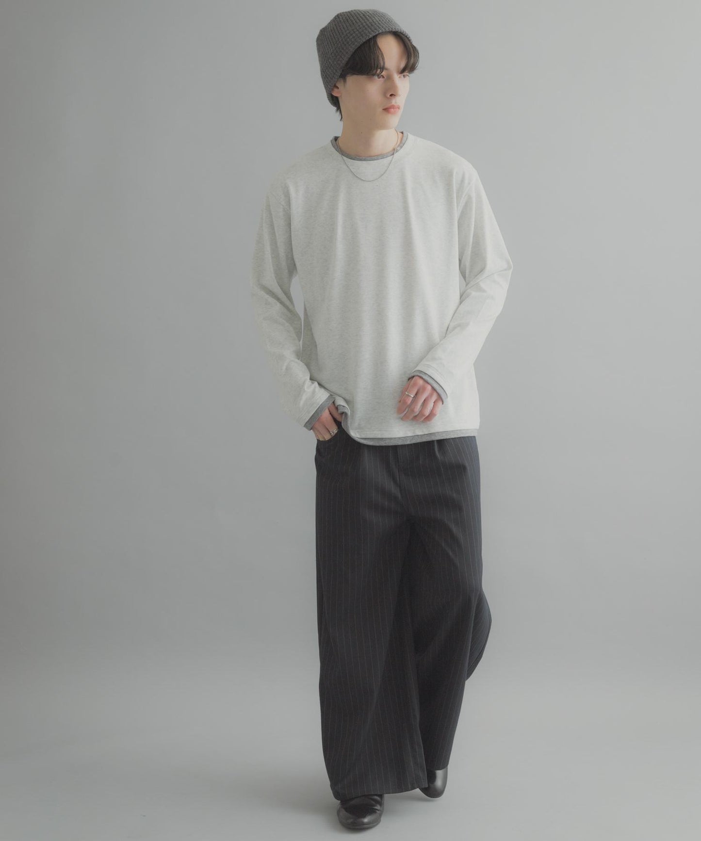 假兩件設計 長袖T恤