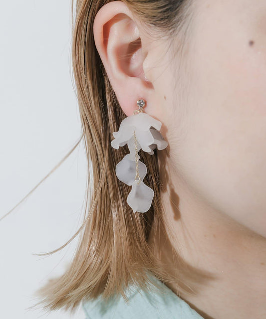 透感花瓣立體耳夾