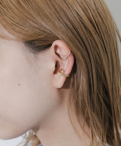 方形水鑽裝飾 2件套 耳夾