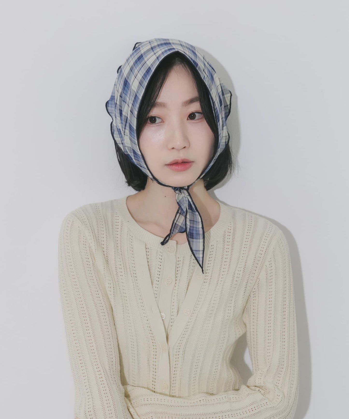 格紋三角設計絲巾