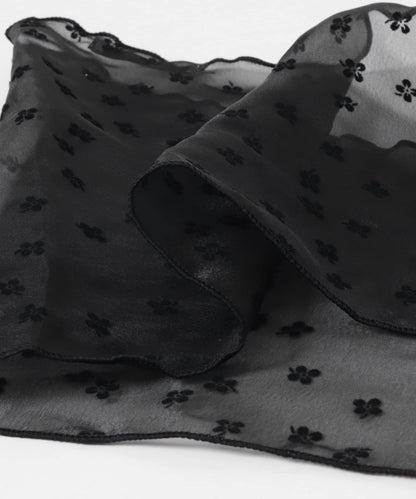 花卉圖案三角絲巾