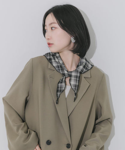 格紋三角設計絲巾