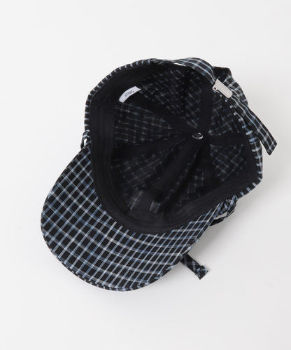 前蝴蝶結格紋棒球帽