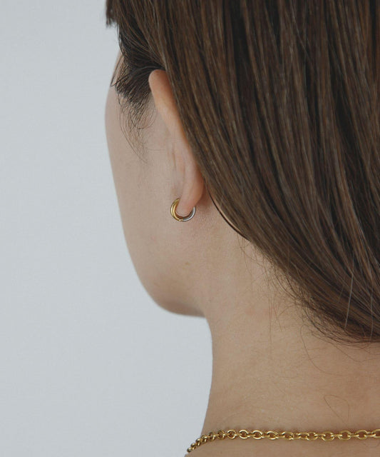 不鏽鋼雙色圈式耳環