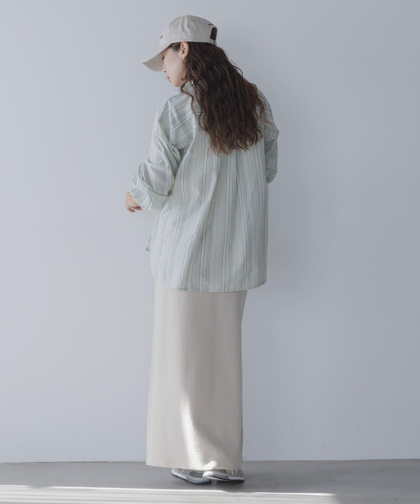 輕盈棉質條紋拼色襯衫