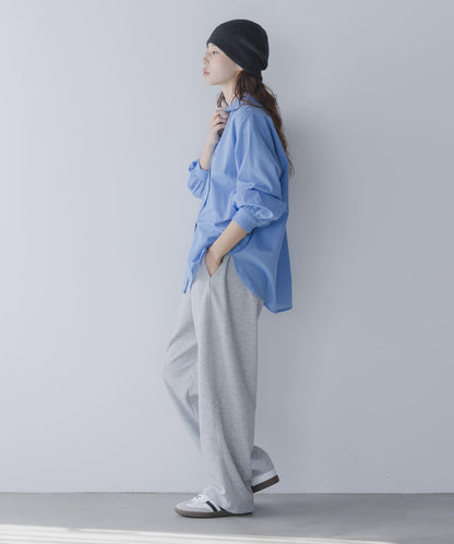 輕盈棉質條紋拼色襯衫