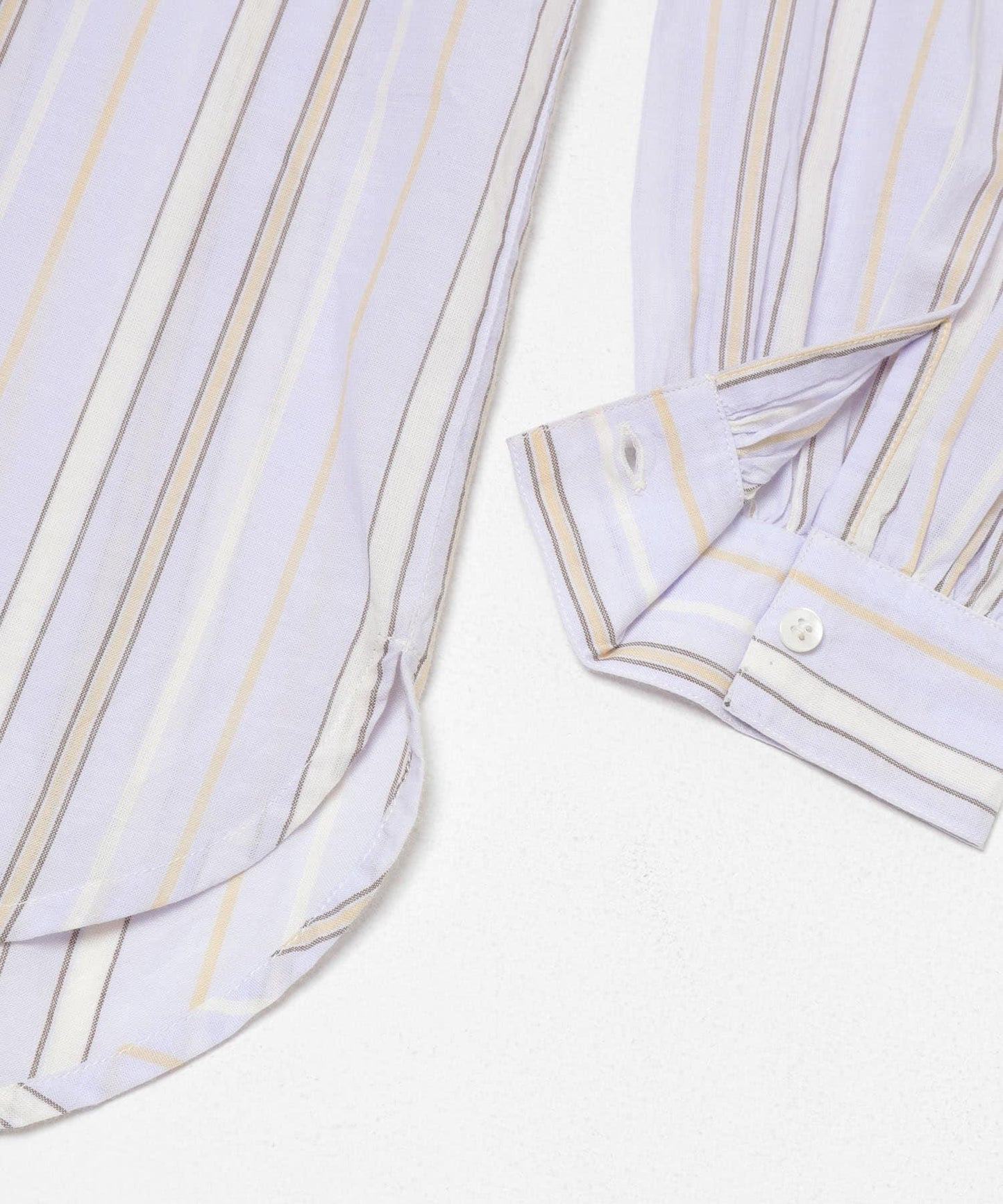 輕盈棉質條紋拼色襯衫