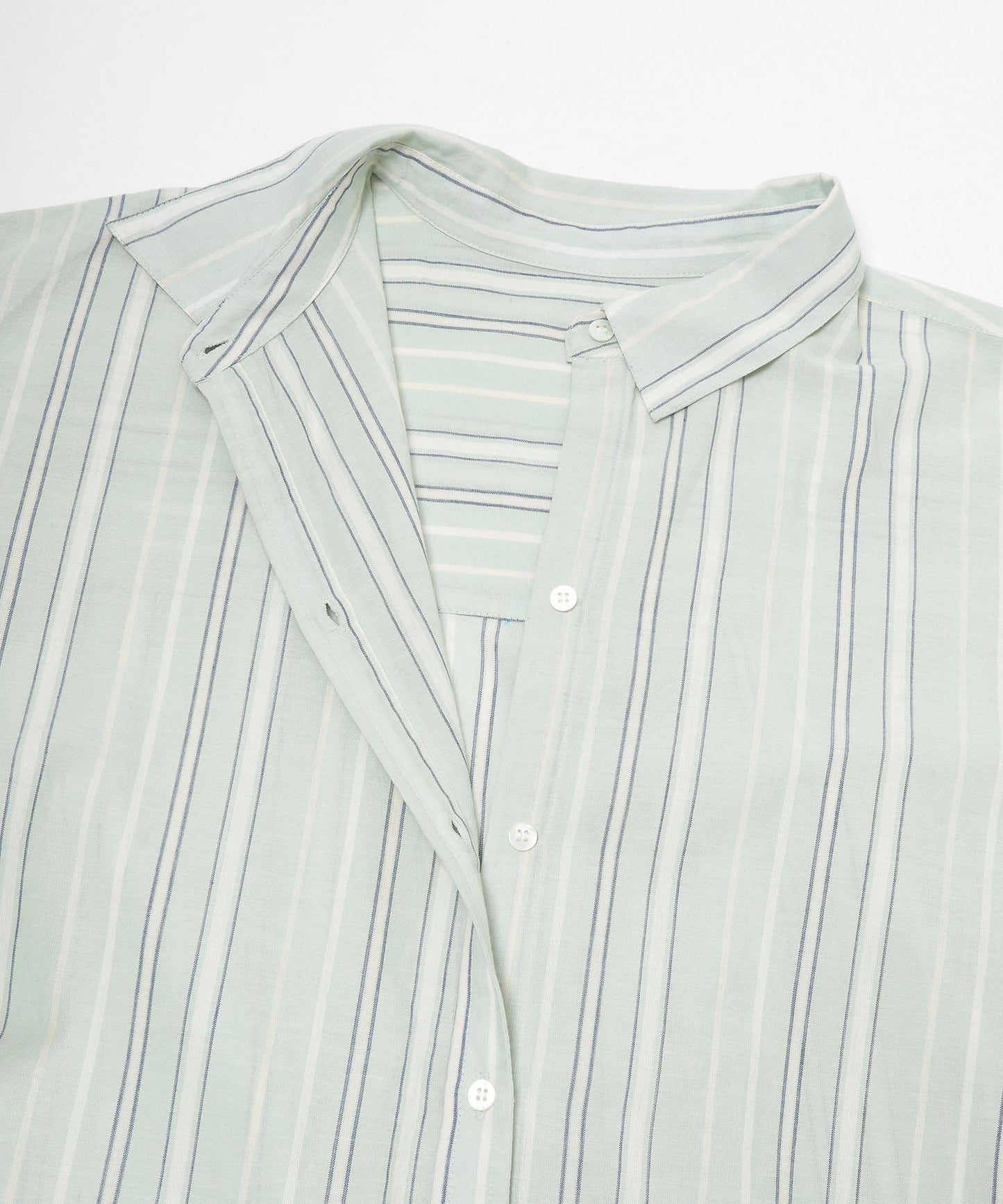 輕盈棉質條紋拼色襯衫